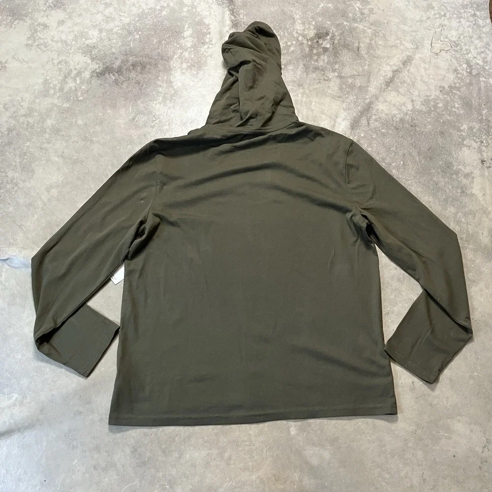 Polo Ralph‎ Lauren Shirt Mens Size Large Green Hooded Logo Preppy Cotton